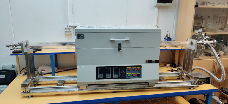 Chemical Vapor Deposition (CVD) system with quartz tube reactor for synthesis of 2D materials